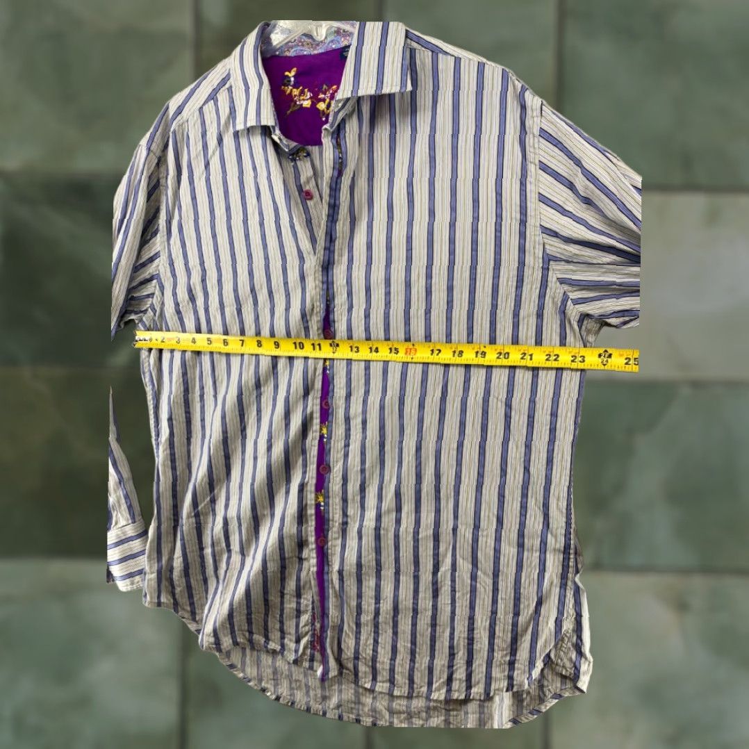 Robert Graham Robert Graham Mens XL Long Sleeve Shirt Stripe Western Knowledge Wisdom Truth Size US XL / EU 56 / 4 - 2 Thumbnail