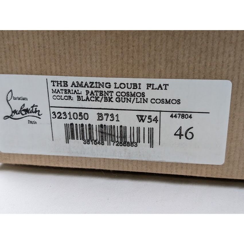 Christian Louboutin o1rshd1 The Amazing Loubi Flat Shoes Black/BK Gun/Lin Cosmos Size US 13 / EU 46 - 18 Thumbnail