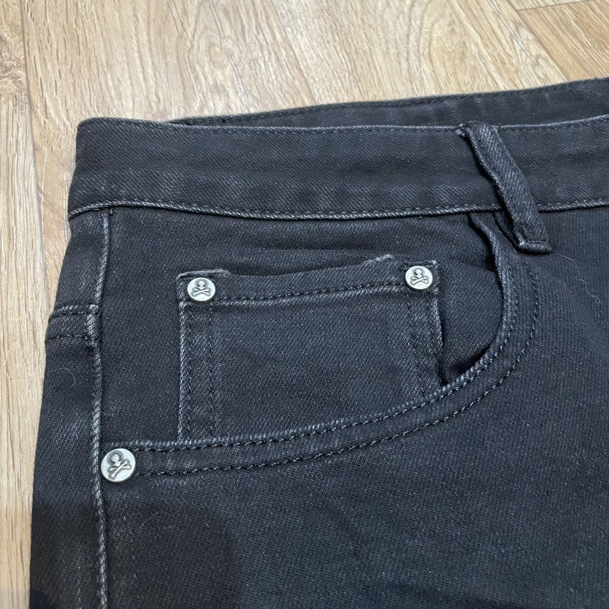 Japanese Brand Vintage Crystal Skull Denim Jeans Black Philipp Plein Style Size US 38 / EU 54 - 4 Thumbnail