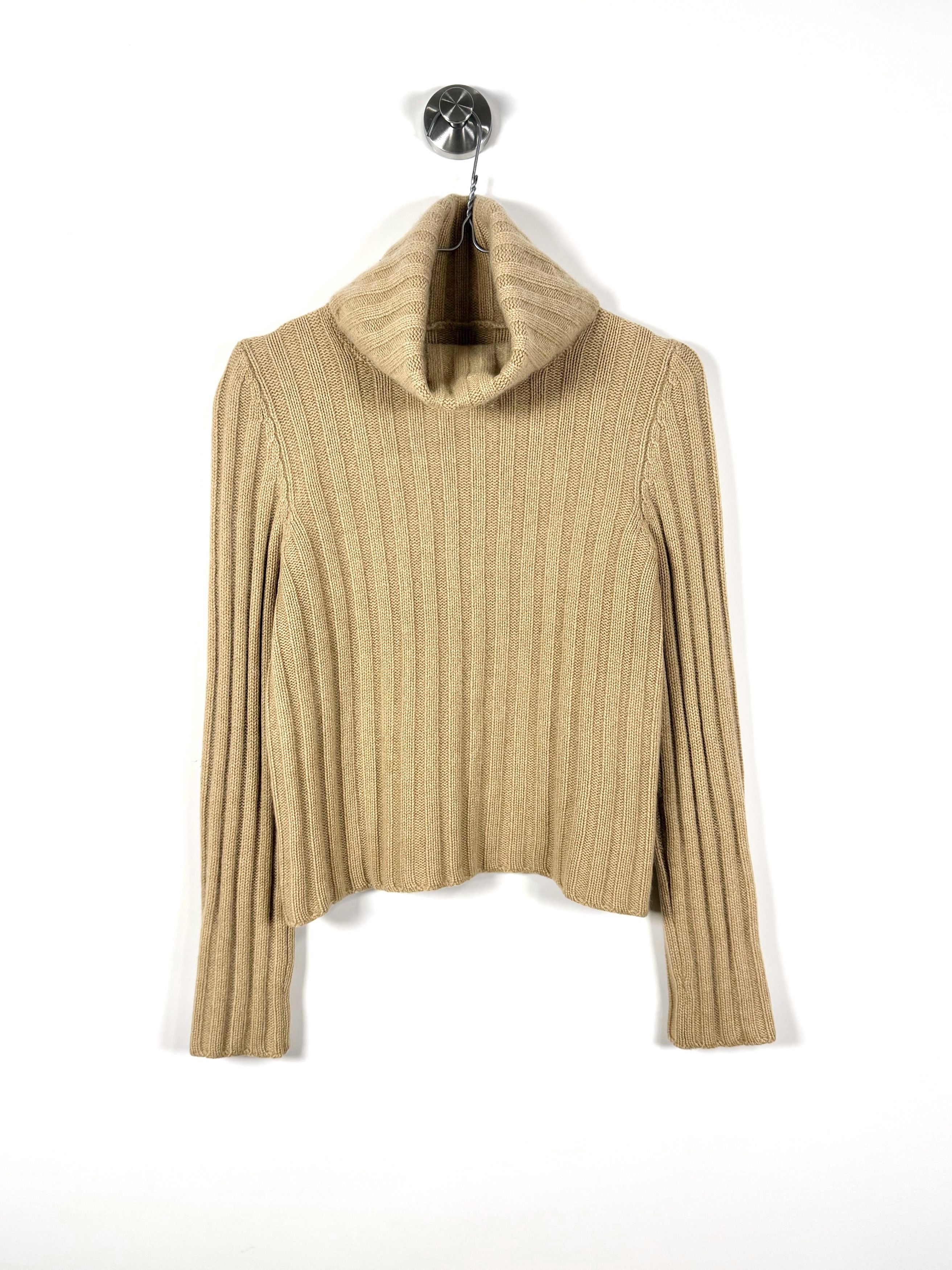 Autumn Cashmere Women's Cashmere Camel Ribbed Turtleneck Sweater Size S / US 4 / IT 40 - 1 Thumbnail