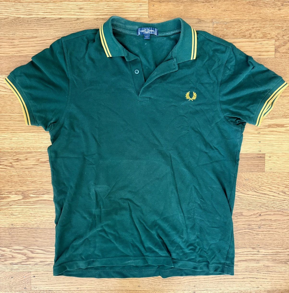 Fred Perry Fred Perry Twin Tipped Polo Shirt – Green/Yellow (M12) Size US M / EU 48-50 / 2 - 1 Thumbnail