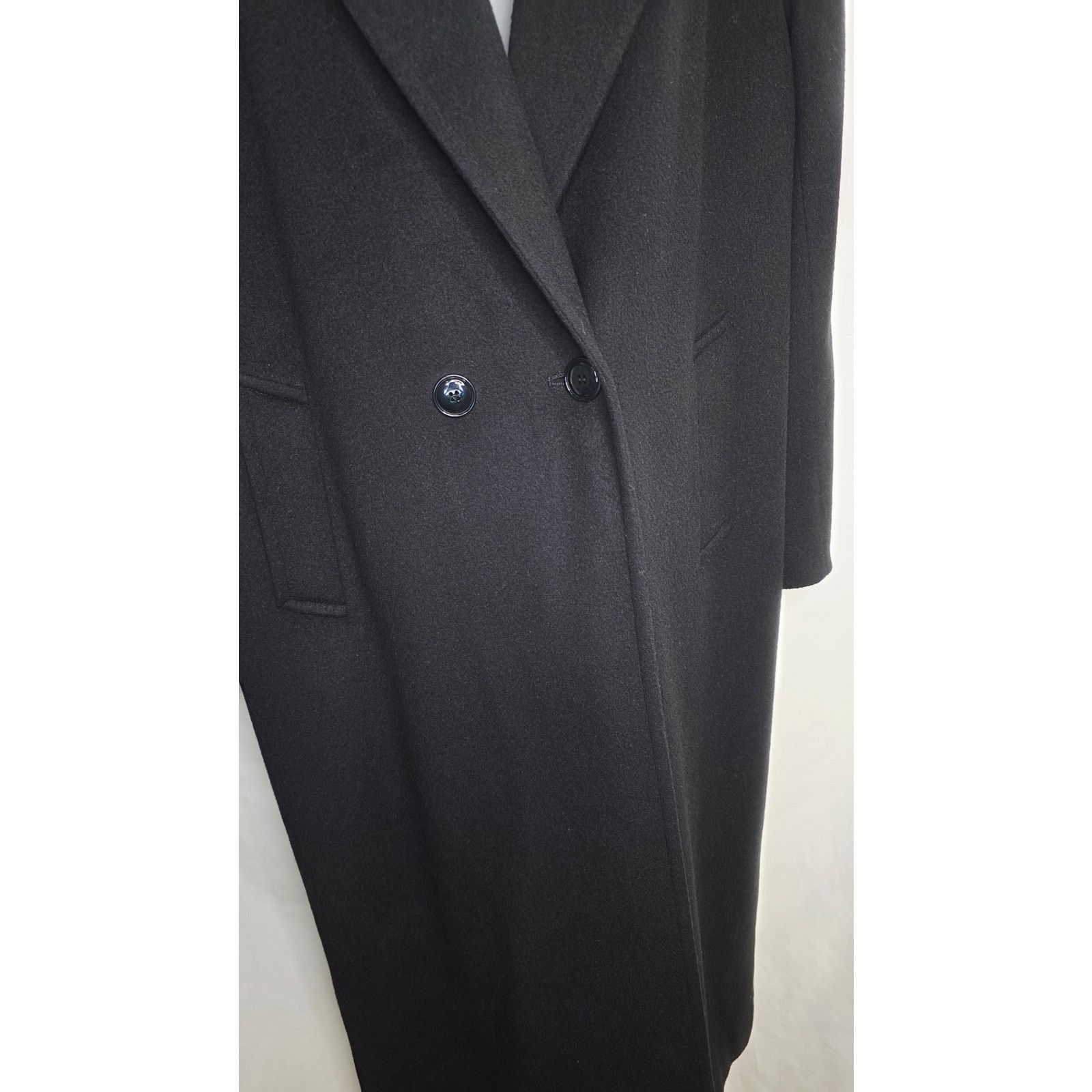 Other Riel Coat Company Black Wool Cashmere Blend Long Coat Size M / US 6-8 / IT 42-44 - 3 Thumbnail