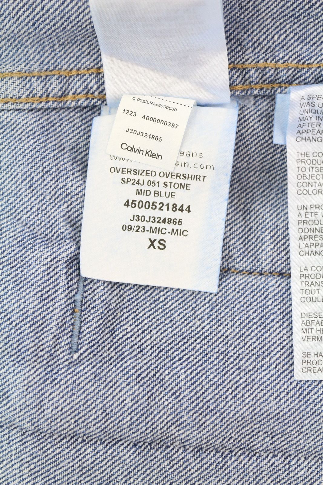 Calvin Klein XS Denim Blue Trucker Snap Oversized Jacket 85024 Size US XS / EU 42 / 0 - 11 Thumbnail