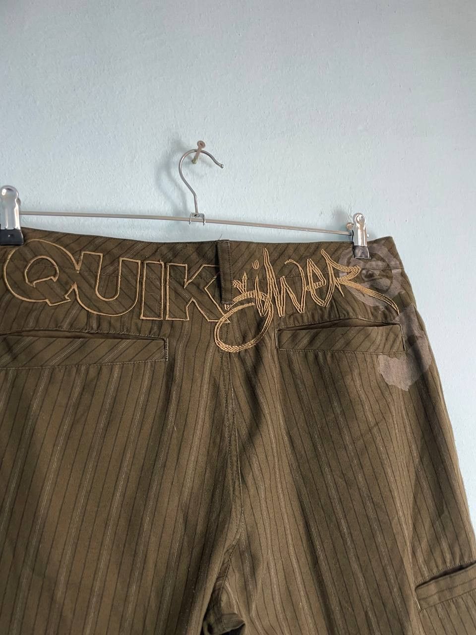 Quiksilver × Vintage Quiksilver Pinstripe Pant Men's Size 36 Green Y2K Skate Surf Size US 36 / EU 52 - 3 Thumbnail