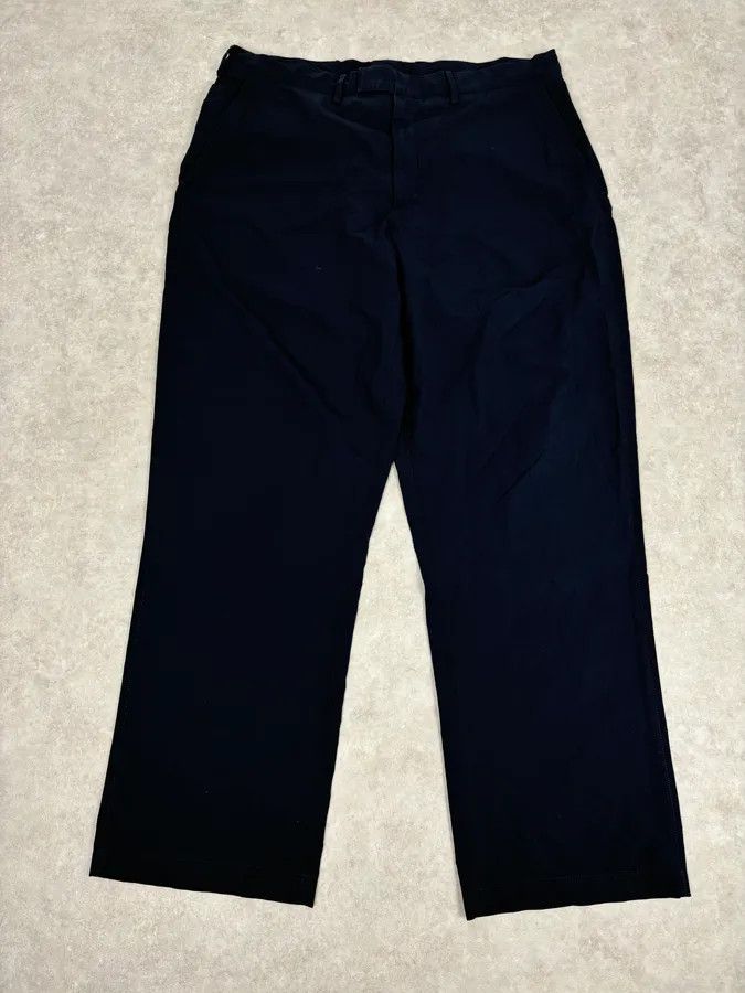 Prada 2000s Prada Navy Nylon Contrast Stripe Pants Size US 34 / EU 50 - 1 Thumbnail
