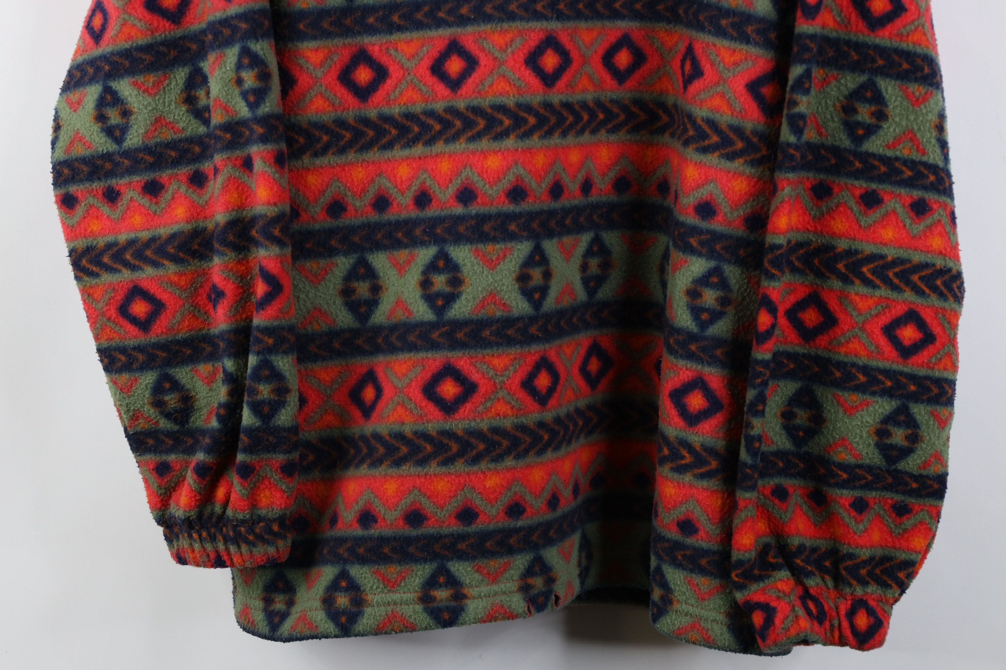 Vintage Vintage 90s Streetwear Southwestern Fair Isle Fleece Hoodie Size 3XL / US 20-22 - 3 Thumbnail