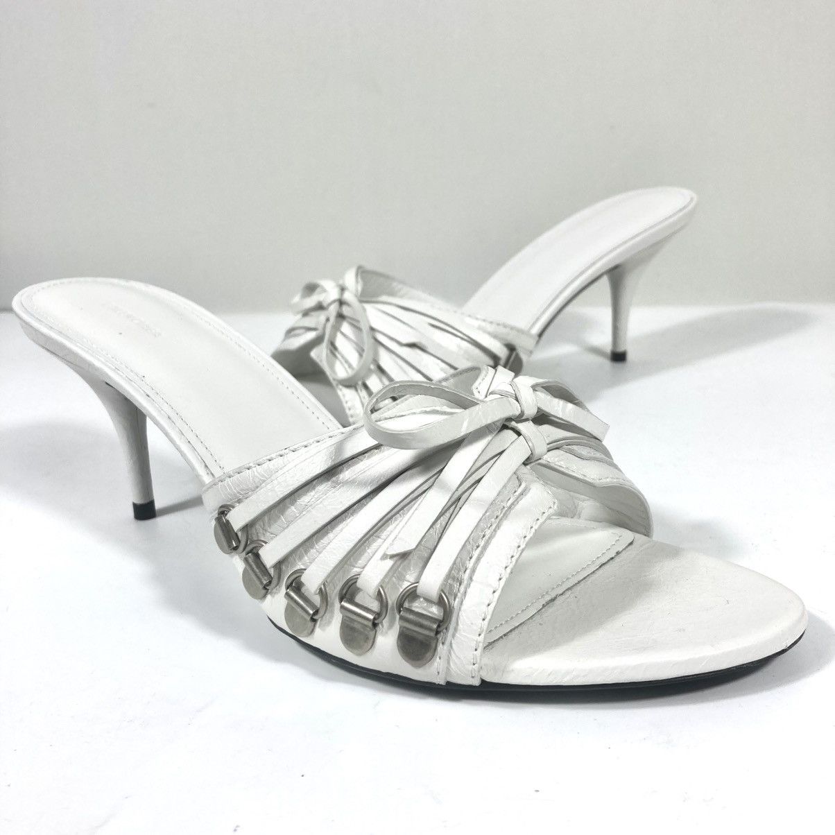 Balenciaga Balenciaga Cagole High Heel Slide Sandals Optic White 40 Size US 10 / IT 40 - 9 Thumbnail