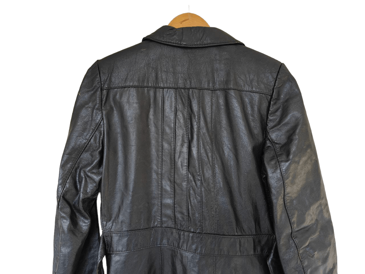 Vintage ❎ Vintage Leather Trench Worn Coat Jacket Size S / US 4 / IT 40 - 2 Thumbnail