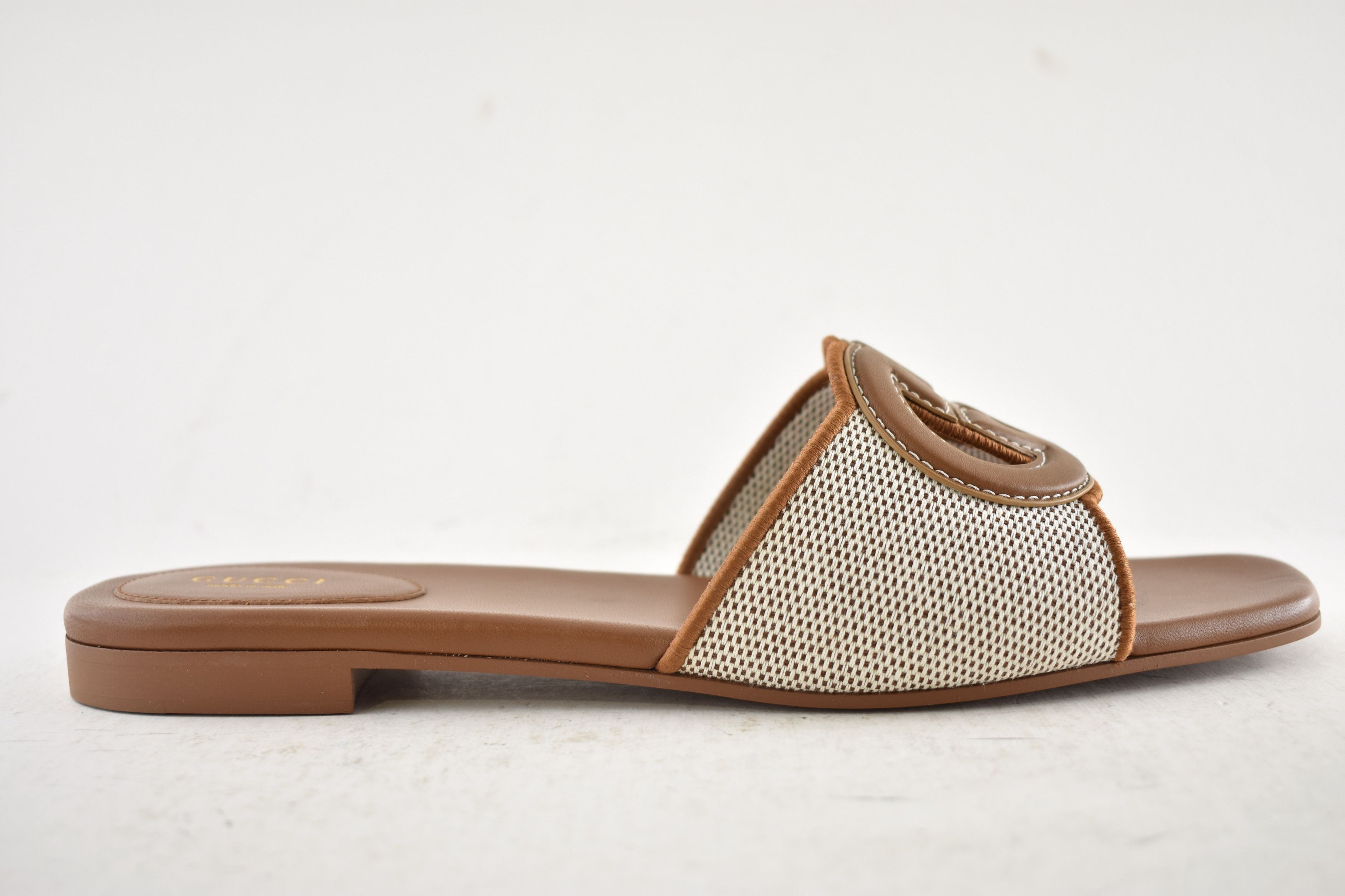 Gucci Gucci GG Interlocking Logo Brown Flat Slide Sandal 42 Size US 12 / IT 42 - 2 Thumbnail
