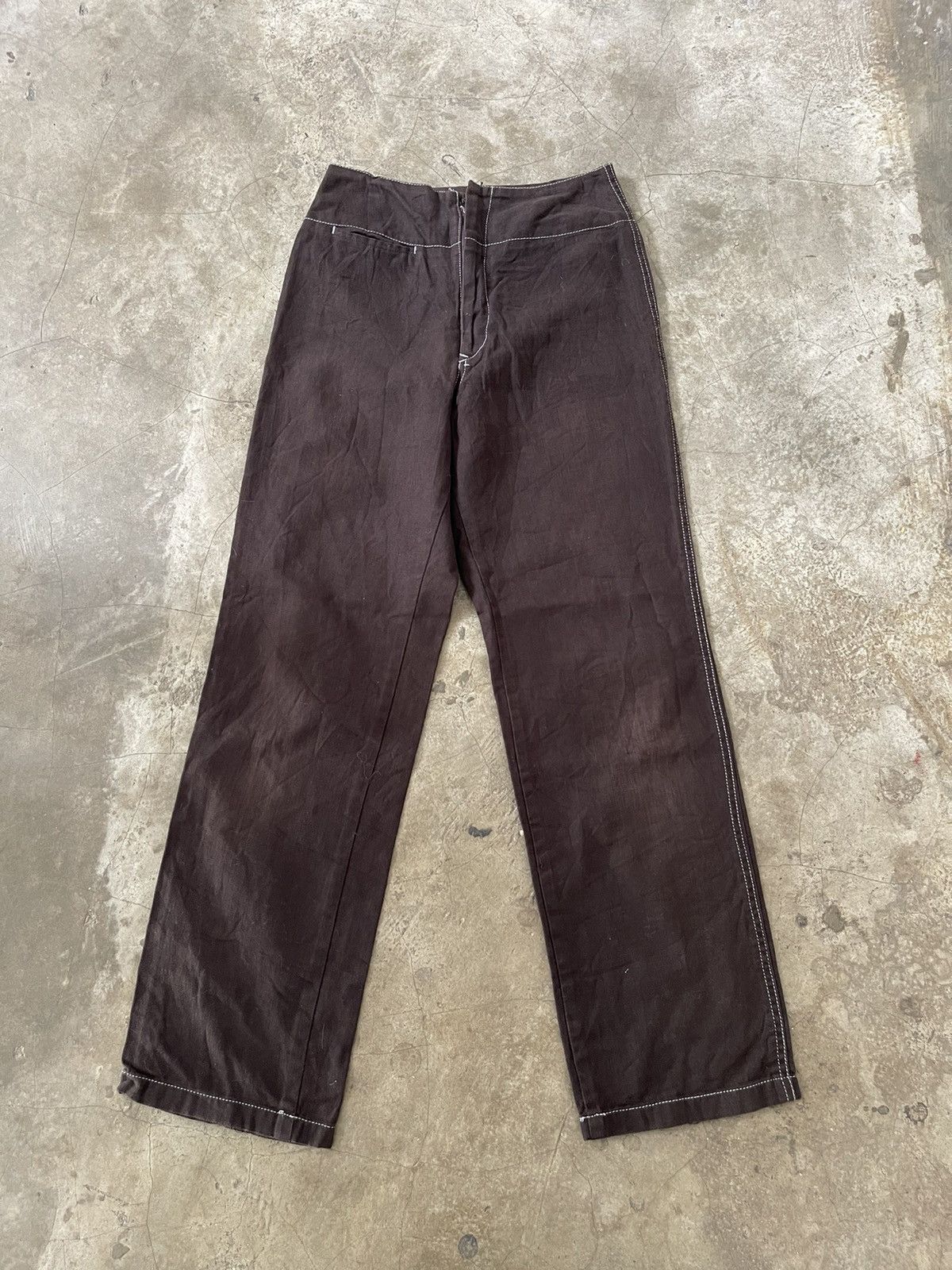 Yohji Yamamoto Y’s Yohji Yamamoto Brown Cotton Pants Size US 26 / EU 42 - 3 Thumbnail