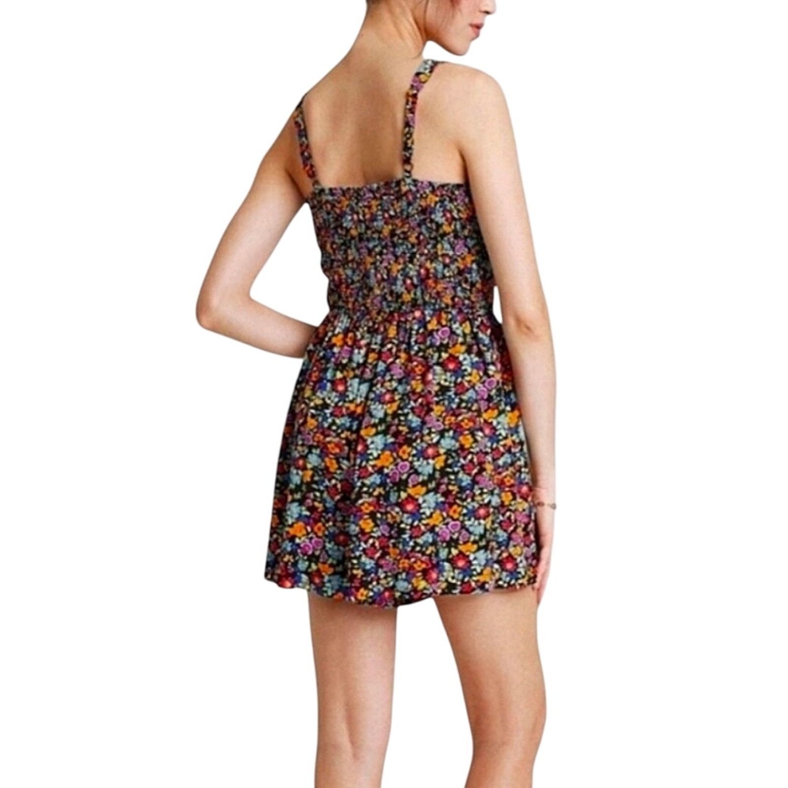 Target Basics Wild Fable Multicolor Floral Smoked Tank Romper Shorts Large Size 29" - 2 Thumbnail