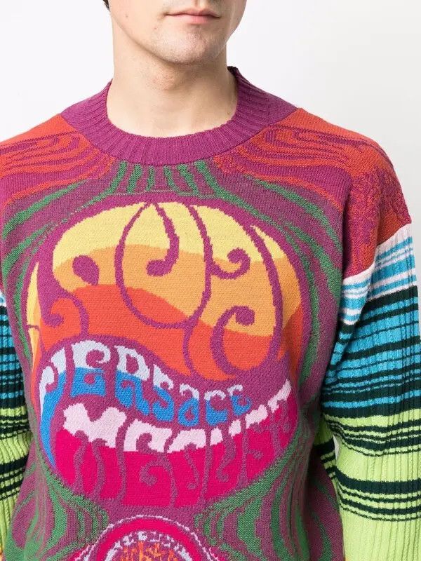 Versace o1y0525 Logo Crewneck Sweater in Multicolor Size US S / EU 44-46 / 1 - 2 Thumbnail
