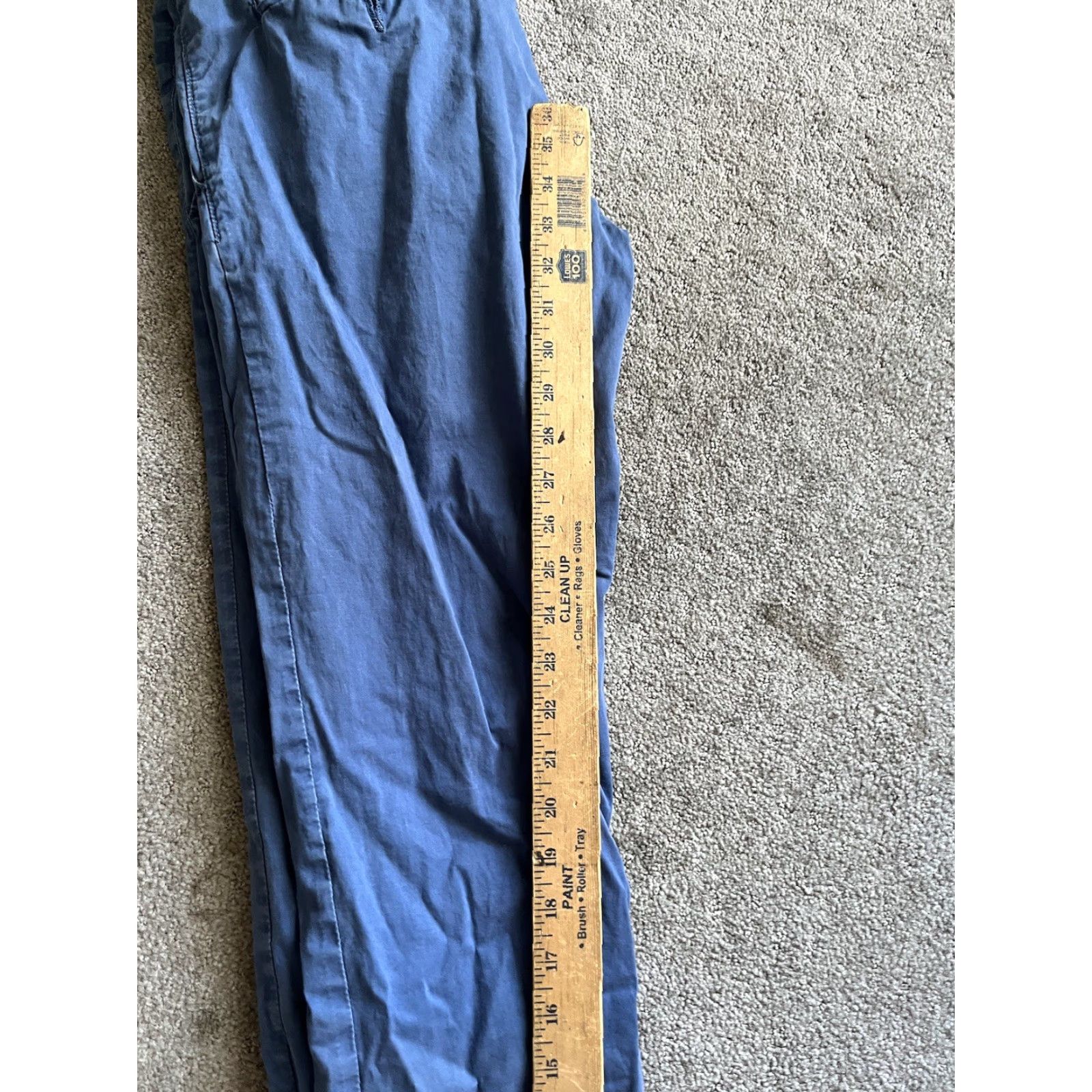 Vintage VINTAGE Teddy Smith Mens Chino Trousers Regular Fit 31x33 5-Pocket Denim Blue Grey Cotton Blend Button Front Casual Mens Pants Size US 31 - 7 Thumbnail