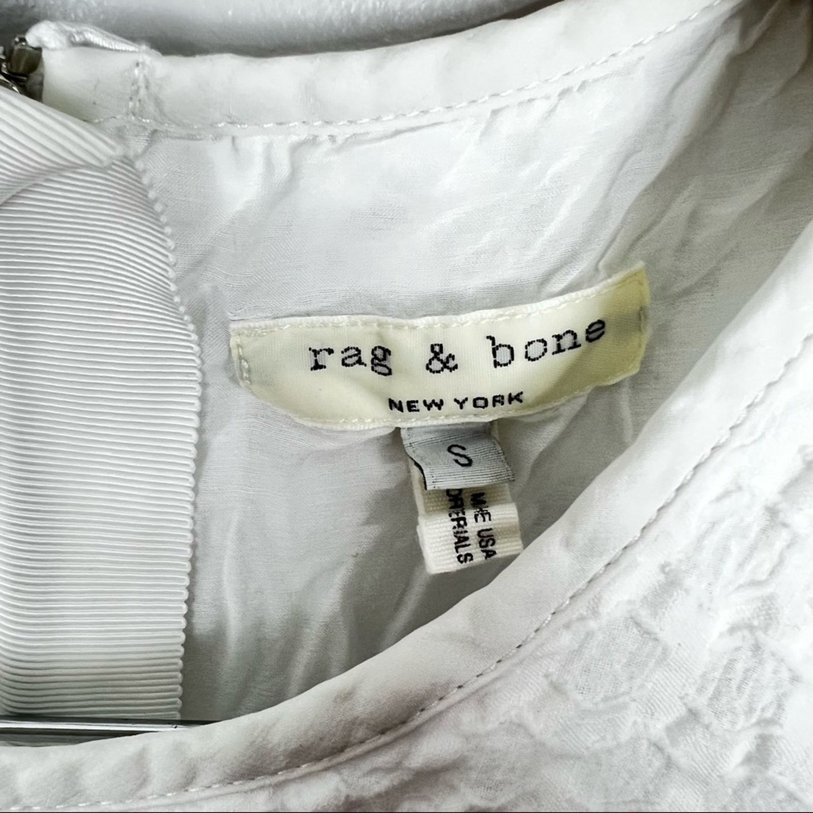 Rag & Bone Rag & Bone White Mini Eyelet Cotton Summer Dress Size Small Size S / US 4 / IT 40 - 3 Thumbnail