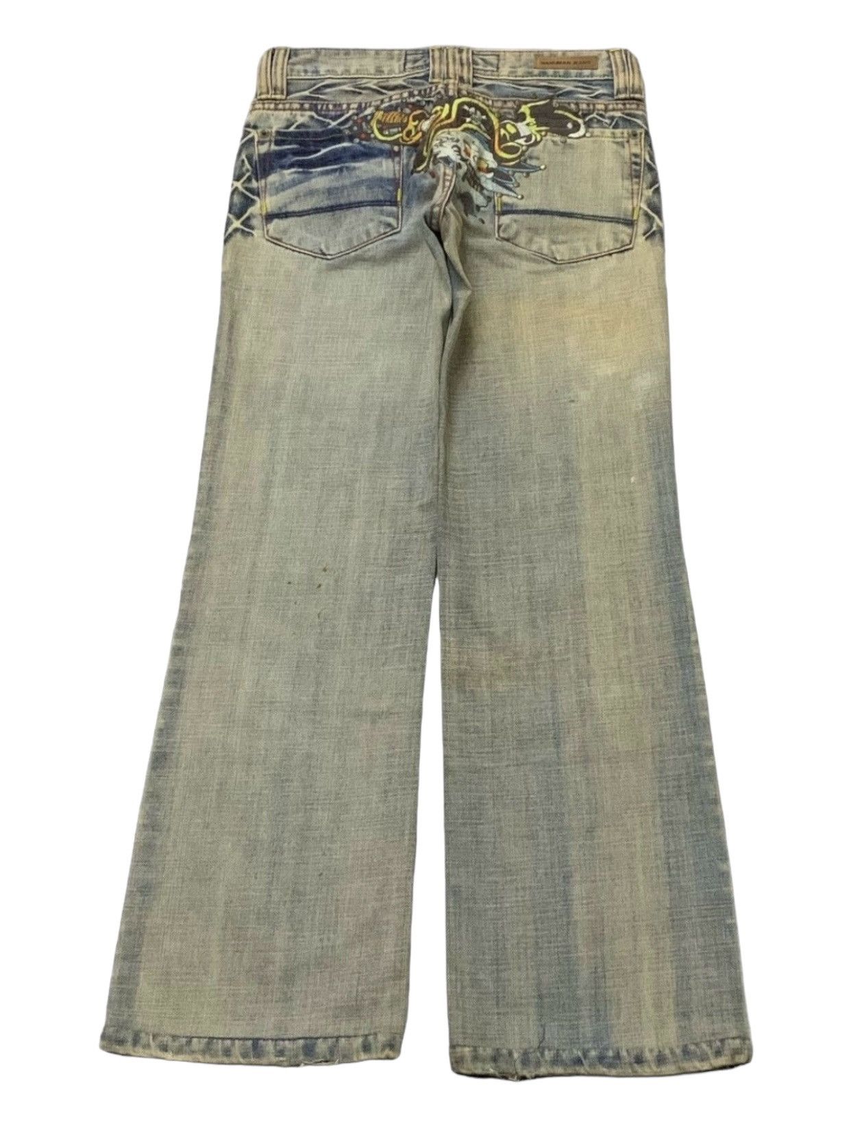 Hanuman Crazy Stud Rusty Mud Wash High Rise Denim Pants