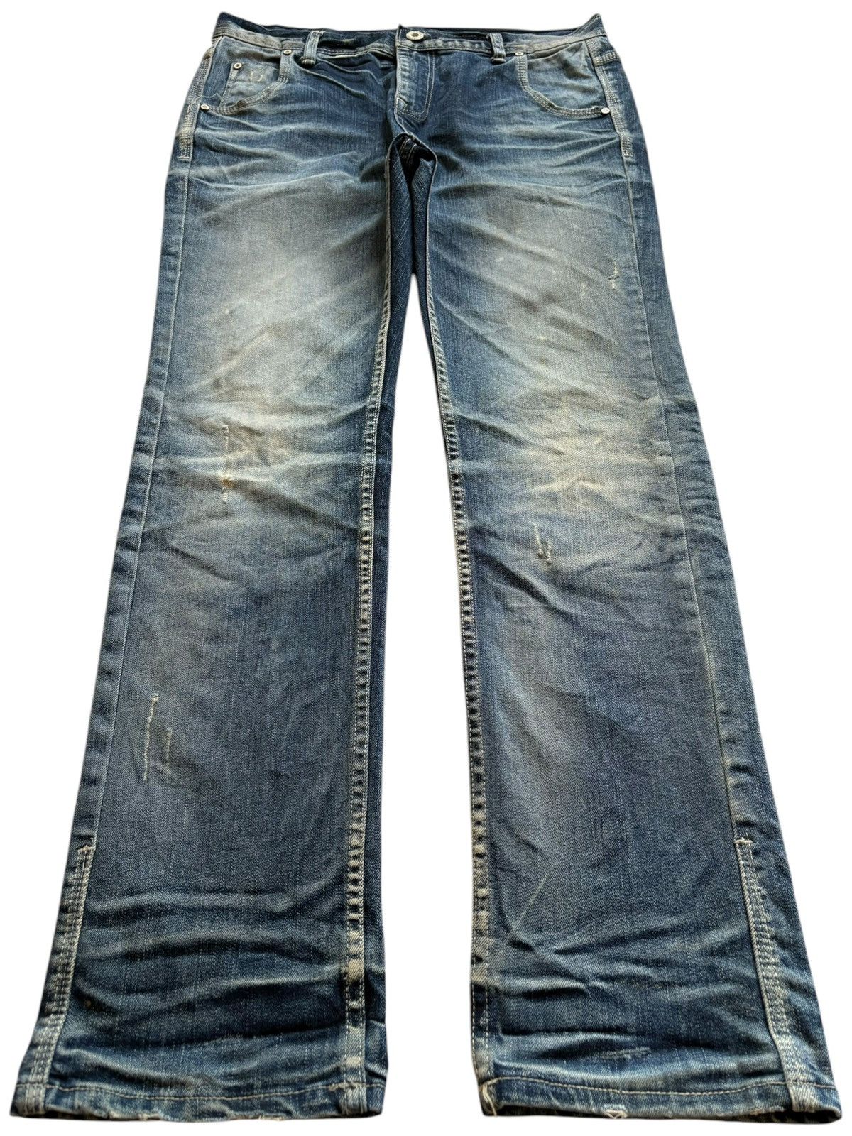 Japanese Brand Vintage Japanese Brand Faded Mud Wash Distressed Jeans Size US 34 / EU 50 - 1 Thumbnail