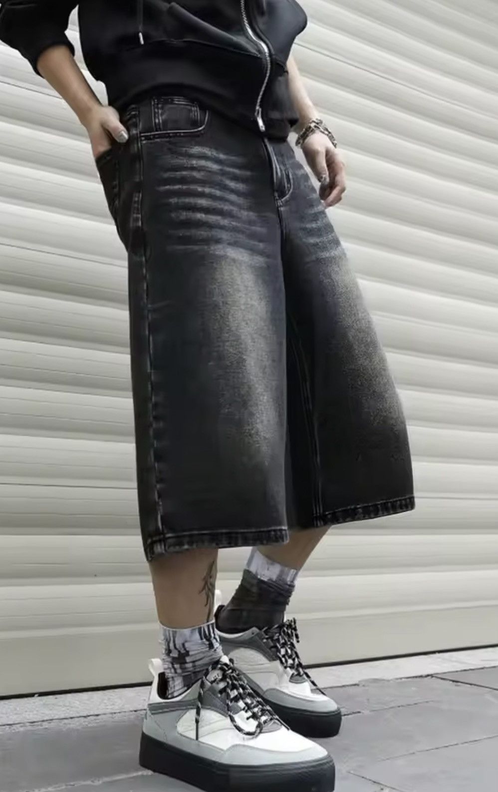Jean Akimoto x Aoshi Baggy Washed Denim Shorts Size US 31 - 4 Thumbnail
