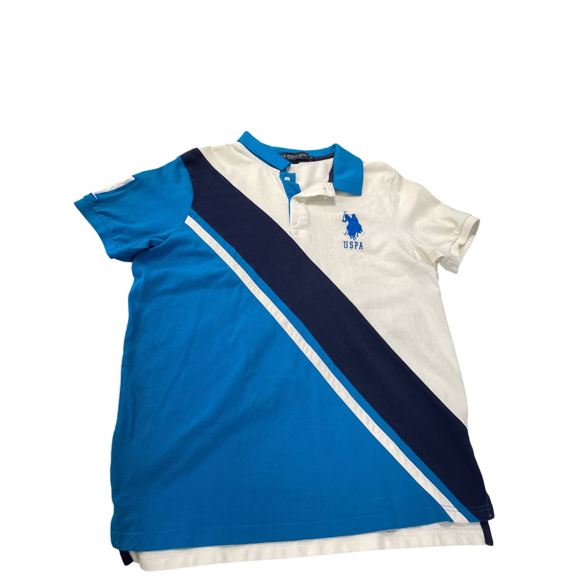 U.S. Polo Assn. US Polo Mens white blue Polo Golf Shirt Size XL SKU 9303 Size US XL / EU 56 / 4 - 1 Thumbnail