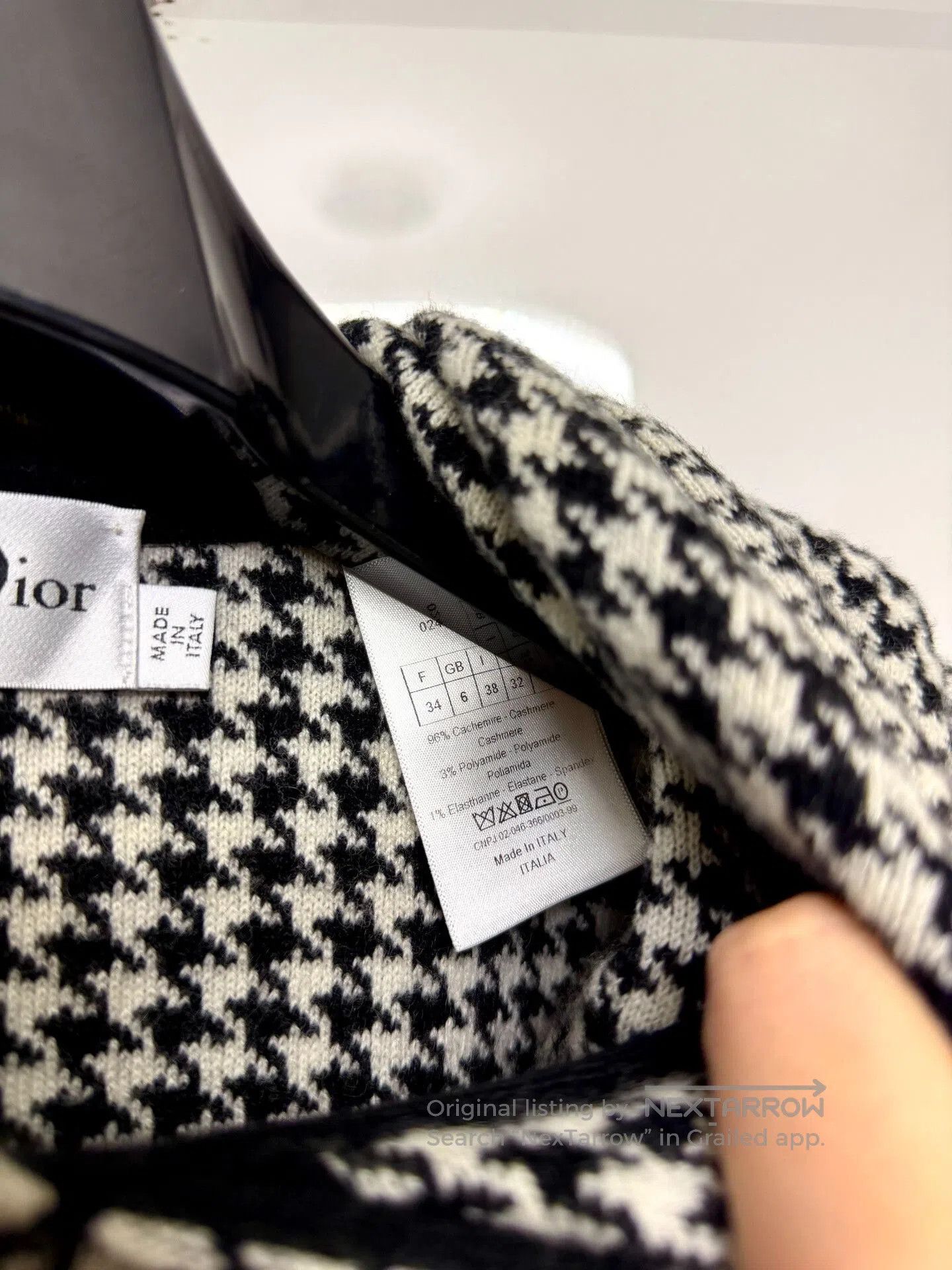 Dior dior houndstooth hooded poncho. Size XS / US 0-2 / IT 36-38 - 5 Thumbnail