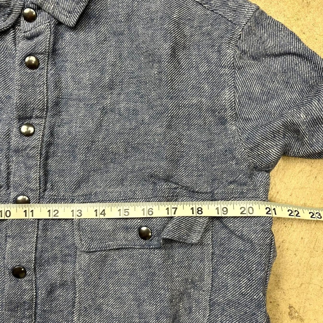Vintage Magic Linen Shirt M Blue stripe long sleeve button snap Size US M / EU 48-50 / 2 - 3 Thumbnail