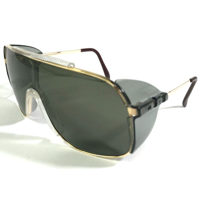 Frame Vintage Bouton Safety Sunglasses Gold Frames with Green Shield ...