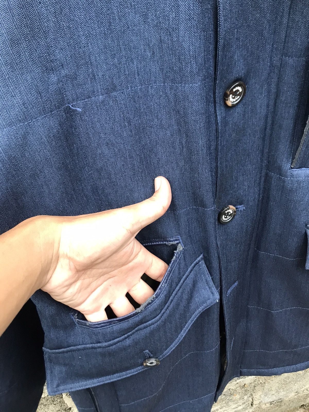 BARNS OUTFITTERS × Japanese Brand × Sergio Tacchini 🌟Sergio Tacchini Indigo Barn Coat Jacket Size US L / EU 52-54 / 3 - 6 Thumbnail