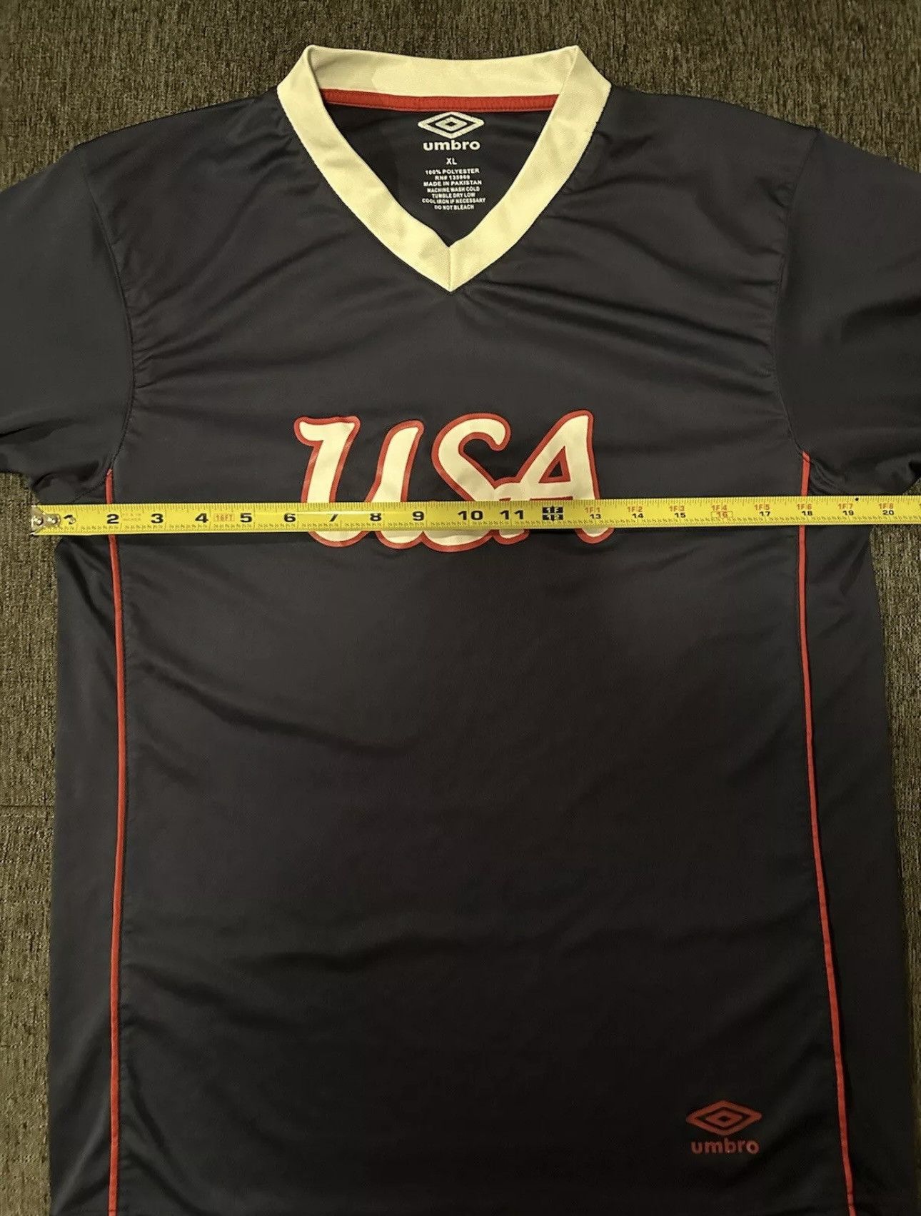 Umbro × Vintage Vintage 90s USA Navy Blue Shirt/Jersey Size US XL / EU 56 / 4 - 4 Thumbnail