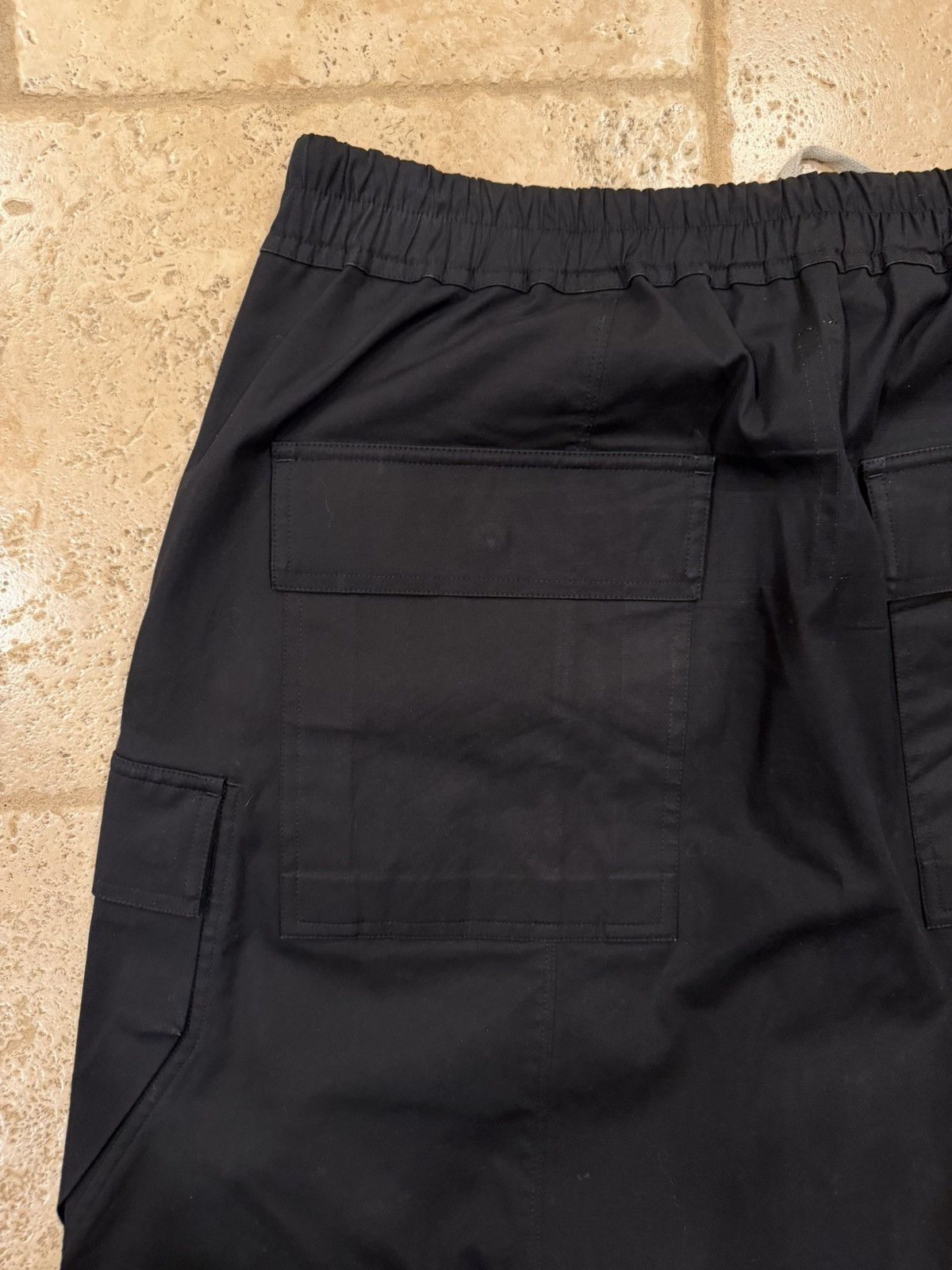 Rick Owens Rick Owens EDFU 23 Black Drop Crotch Cargo Drawstring Pants Size US 34 / EU 50 - 9 Thumbnail