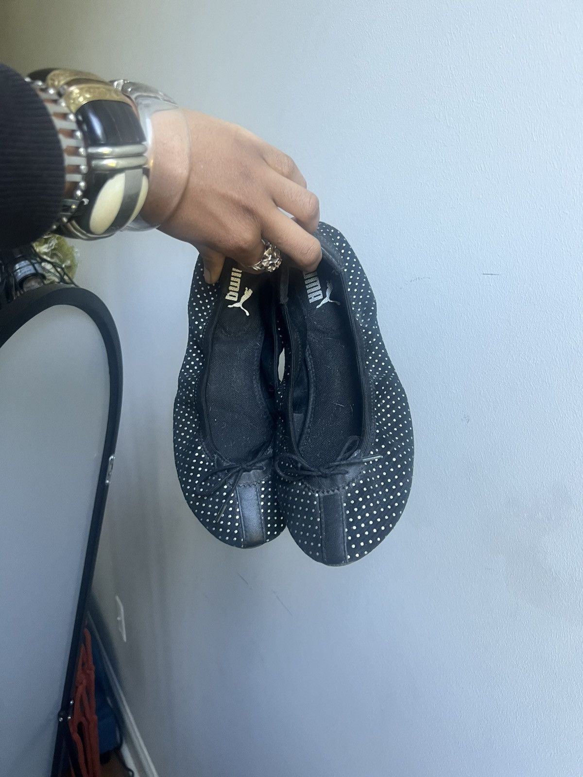 Puma Black and white polka dot Kitara flats by Puma Size US 8.5 / IT 38.5 - 1 Thumbnail