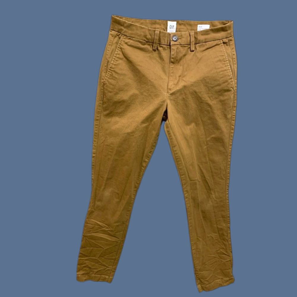 Gap Gap Mens Essential Khaki Slim Brown Pants 28 x 30 Size US 28 / EU 44 - 1 Thumbnail