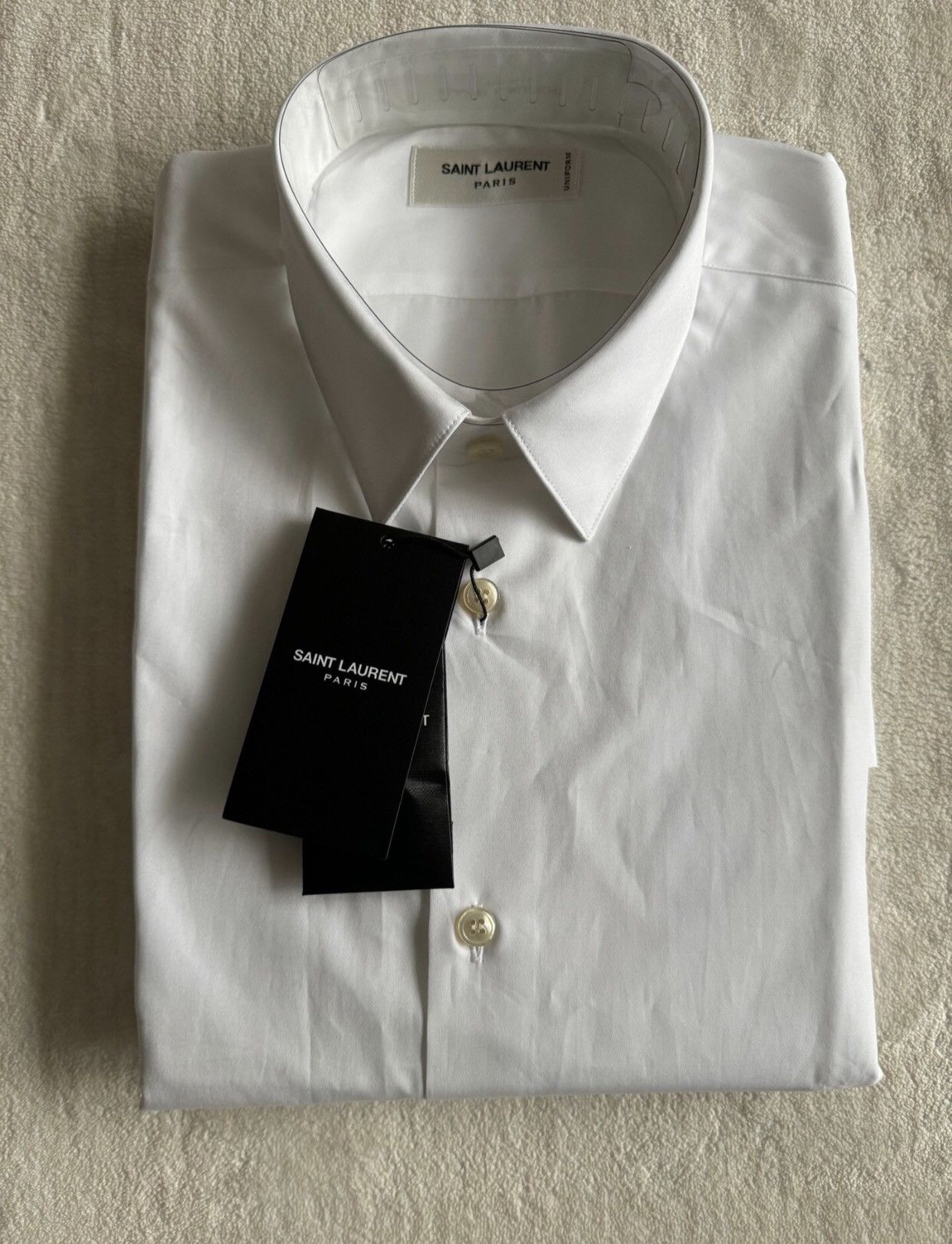 Saint Laurent Paris × Yves Saint Laurent Saint Laurent YSL Cotton Poplin Shirt White Shirt2412- Size US M / EU 48-50 / 2 - 3 Thumbnail