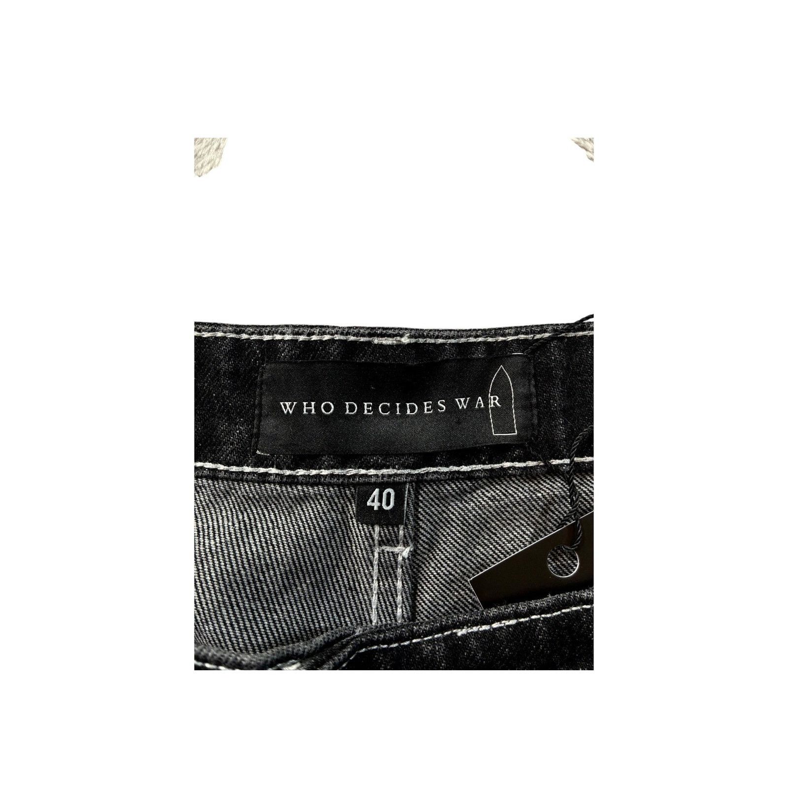 Who Decides War Who Decides War Distressed Black & Silver Jeans Size US 40 / EU 56 - 3 Thumbnail