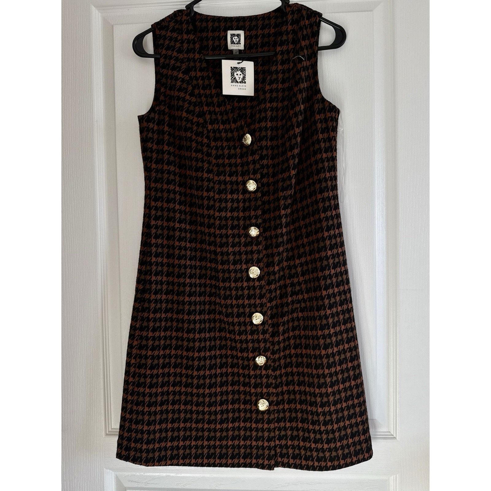 Anne Klein Anne Klein dress Black Multi Houndstooth Gold Buttons XS Size XS / US 0-2 / IT 36-38 - 1 Thumbnail