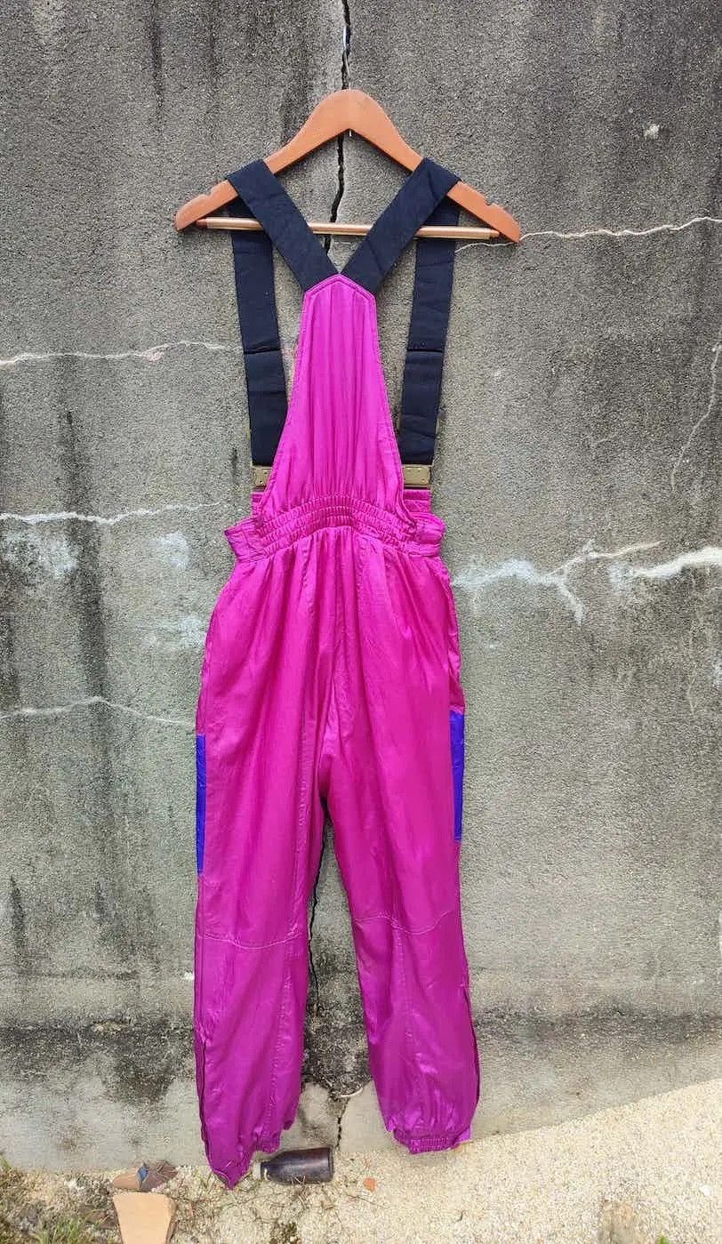 Vintage Volpha Vintage 90s Neon Purple Ski Overalls Retro Snow Pants Size US 31 - 7 Thumbnail