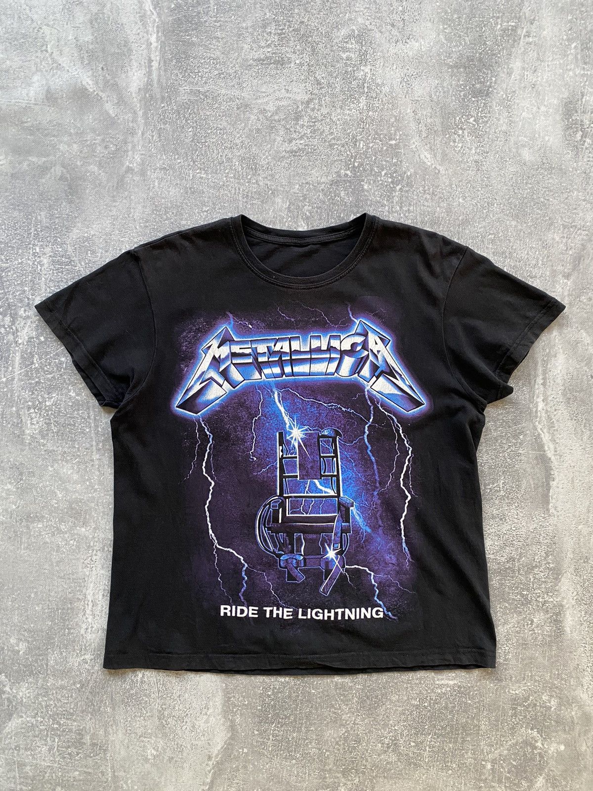Band Tees × Metallica × Vintage Vintage Metallica Ride the Lightning Cropped T-shirt Size US M / EU 48-50 / 2 - 1 Thumbnail