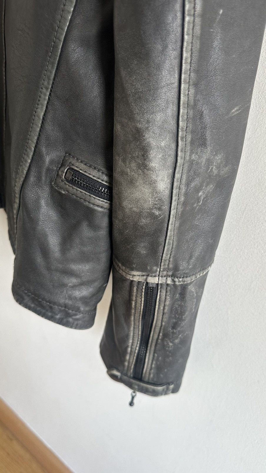 Allsaints All Saints Gray quilted Cargo biker moto leather Jacket XS Size US XS / EU 42 / 0 - 14 Thumbnail