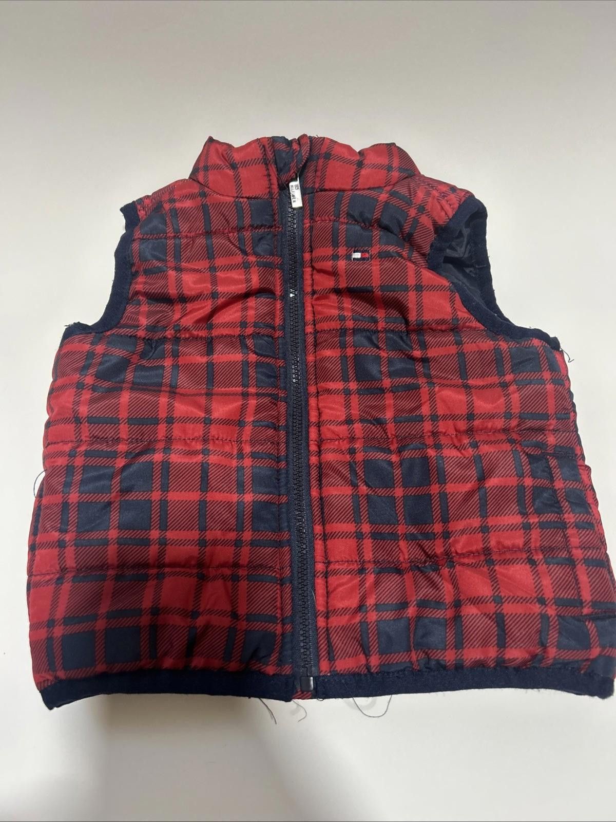 Tommy Hilfiger TOMMY HILFIGER Baby's Plaid Full Zip Puffer Vest Sz 3/6M Size US XXS / EU 40 - 1 Thumbnail