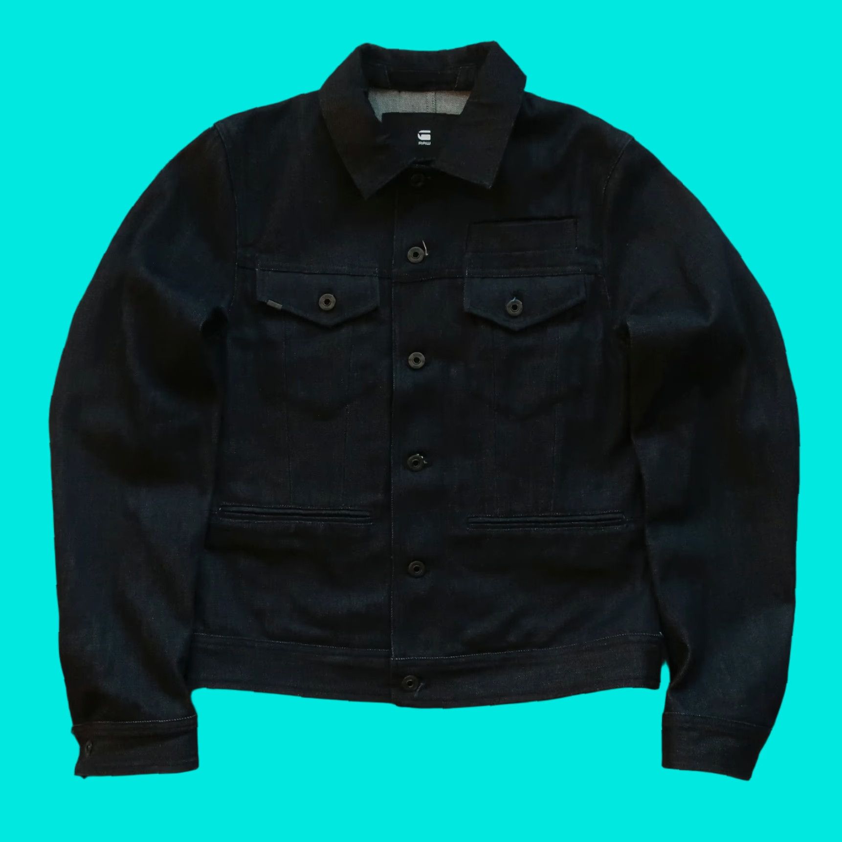 G-Star G-Star D-Stak Denim Trucker Jean Jacket Mens Small Dark Wash Size US 29 - 1 Thumbnail