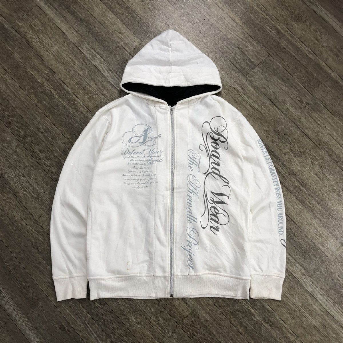 If Six Was Nine × Japanese Brand × Le Grande Bleu (L.G.B.) 2000s Airwak Poem Tribal Goa Lgb Punk Stye Zipper Hoodie Size US L / EU 52-54 / 3 - 14 Thumbnail