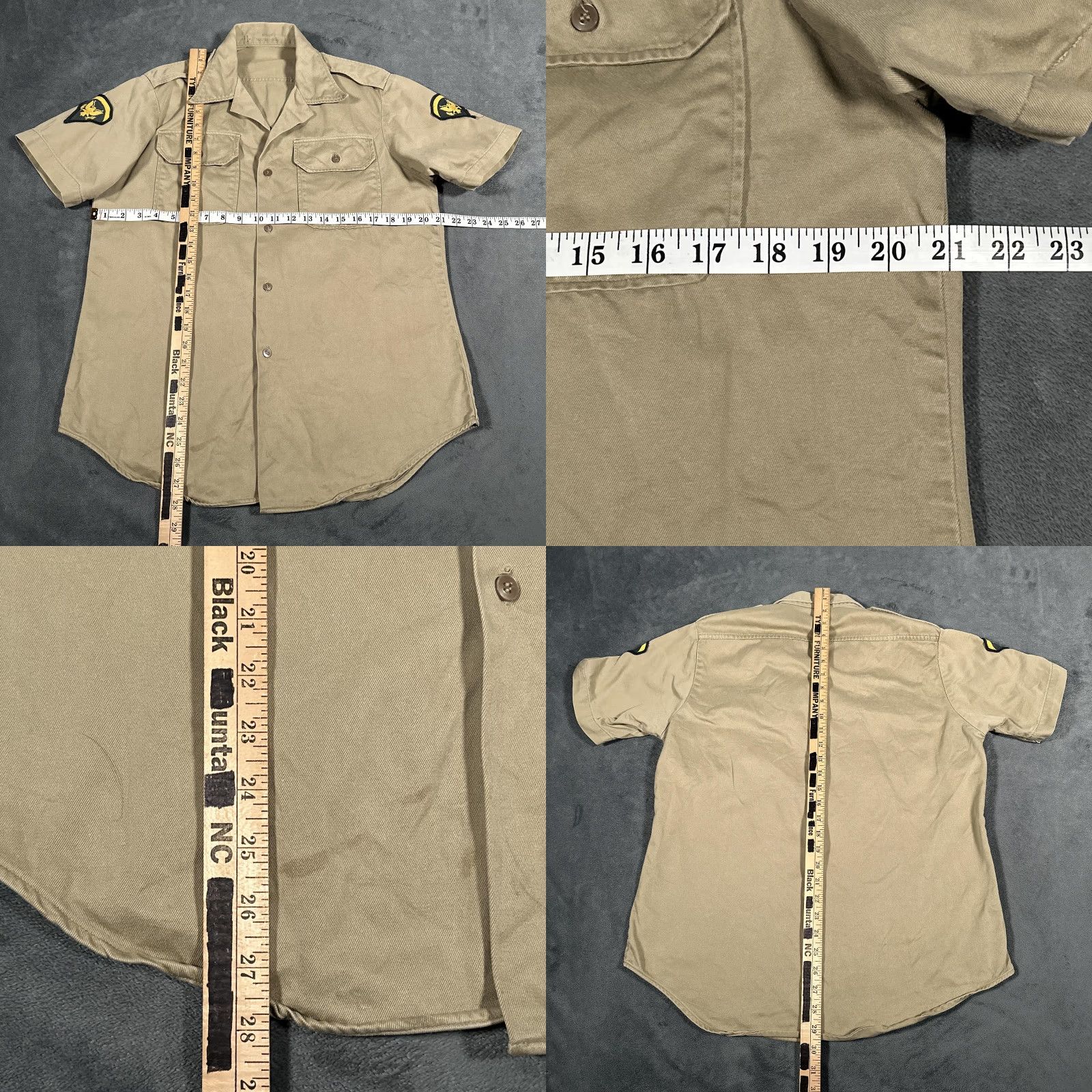 Vintage VINTAGE US ARMY Shirt Mens Khaki Stencil Utility Field Specialist Patch 70s Mili Size US M / EU 48-50 / 2 - 8 Thumbnail