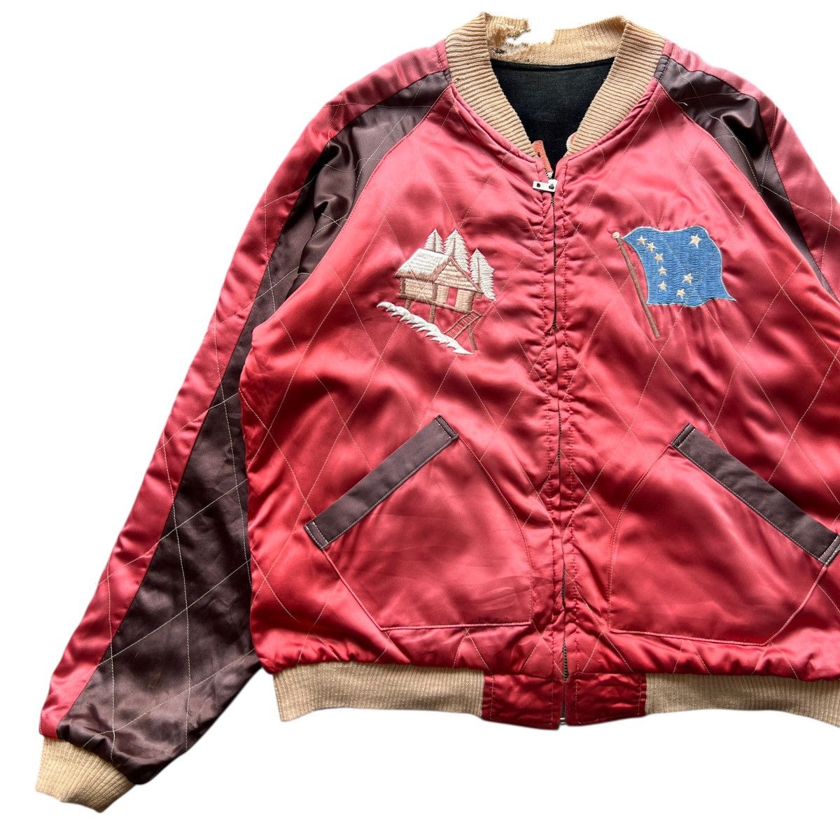 Tailor Toyo 🔥 RARE VINTAGE 50s STYLE ALASKA VELVET REVERSIBLE SUKAJAN Size US L / EU 52-54 / 3 - 12 Thumbnail