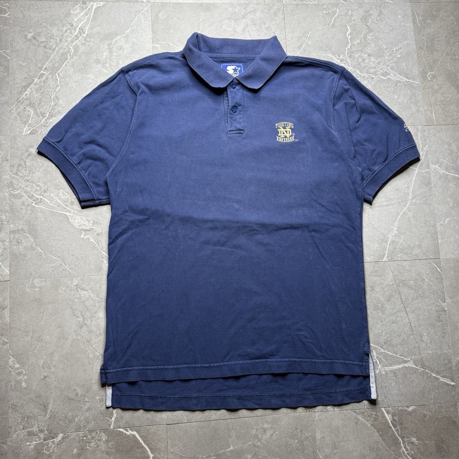 Starter Vintage 90s Notre Dame Fighting Irish Navy Blue Polo Shirt Size US M / EU 48-50 / 2 - 2 Thumbnail