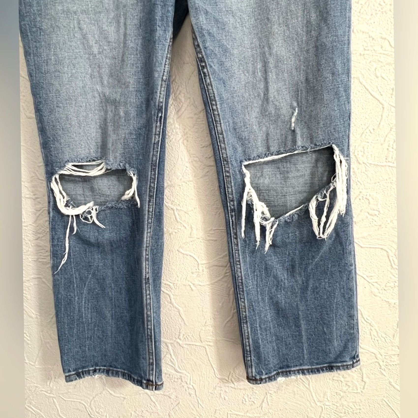 Abercrombie & Fitch Abercrombie & Fitch Curve Love The Ankle Straight Ultra High Rise 29/8R Women 29 Blue Straight Regular Jeans Size ONE SIZE - 4 Thumbnail