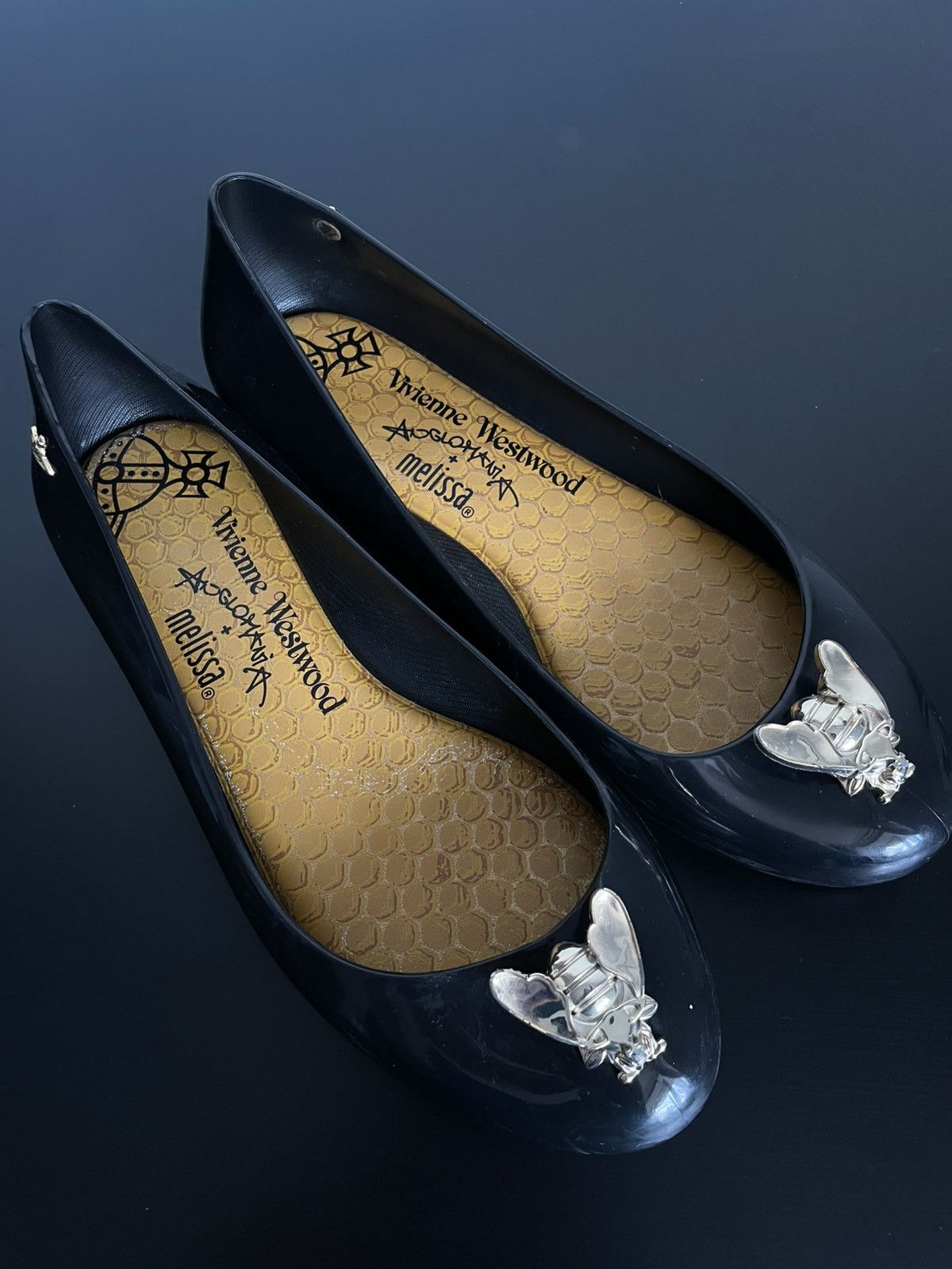 Melissa × Vivienne Westwood Rare Vivienne Westwood Anglomania Melissa Flats Bee 🐝 Y2k Size US 7 / IT 37 - 7 Thumbnail