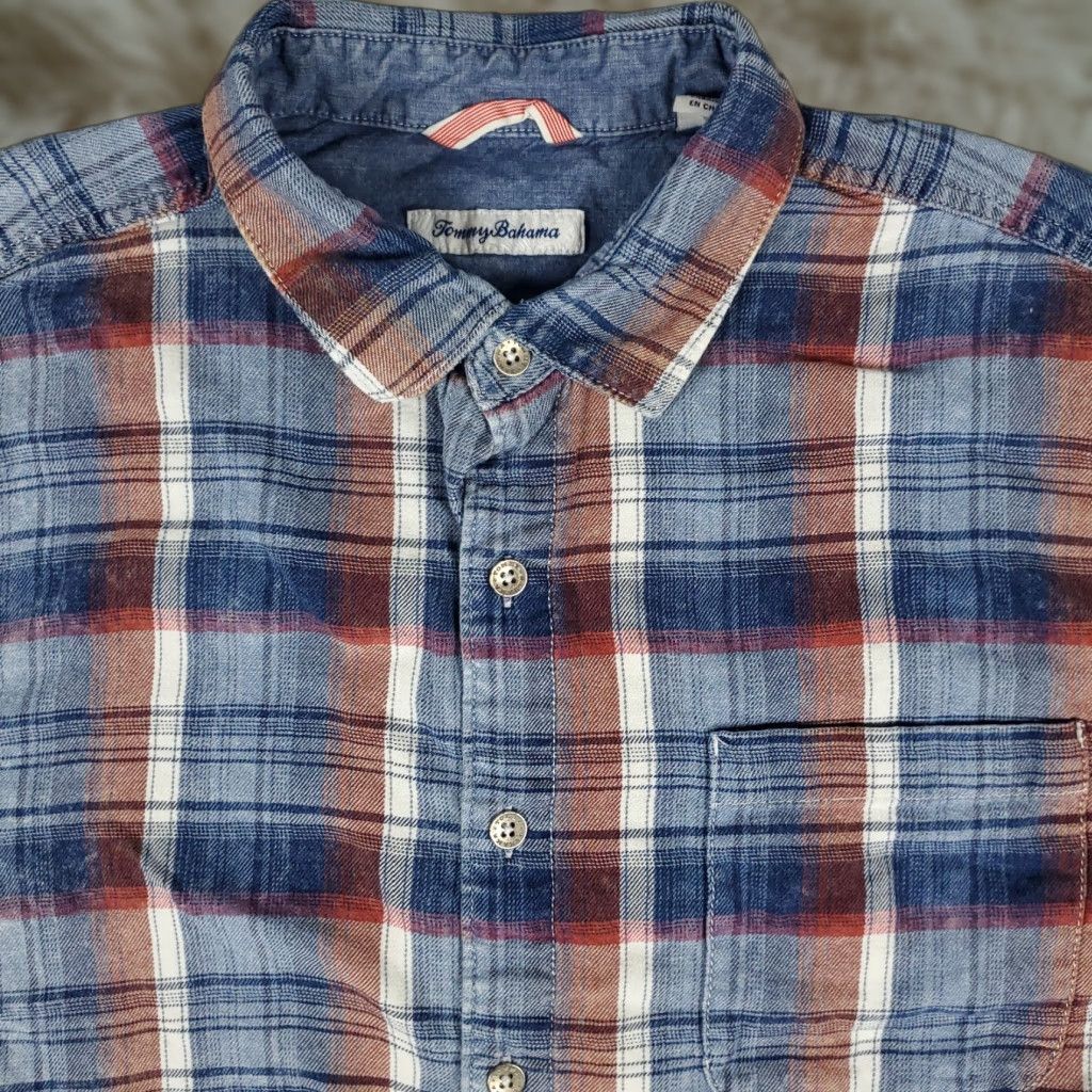 Tommy Bahama VINTAGE Tommy Bahama Shirt Men XL Blue Red Plaid Cotton Short Sleeve Button Up Casual Modern Size US XL / EU 56 / 4 - 1 Thumbnail