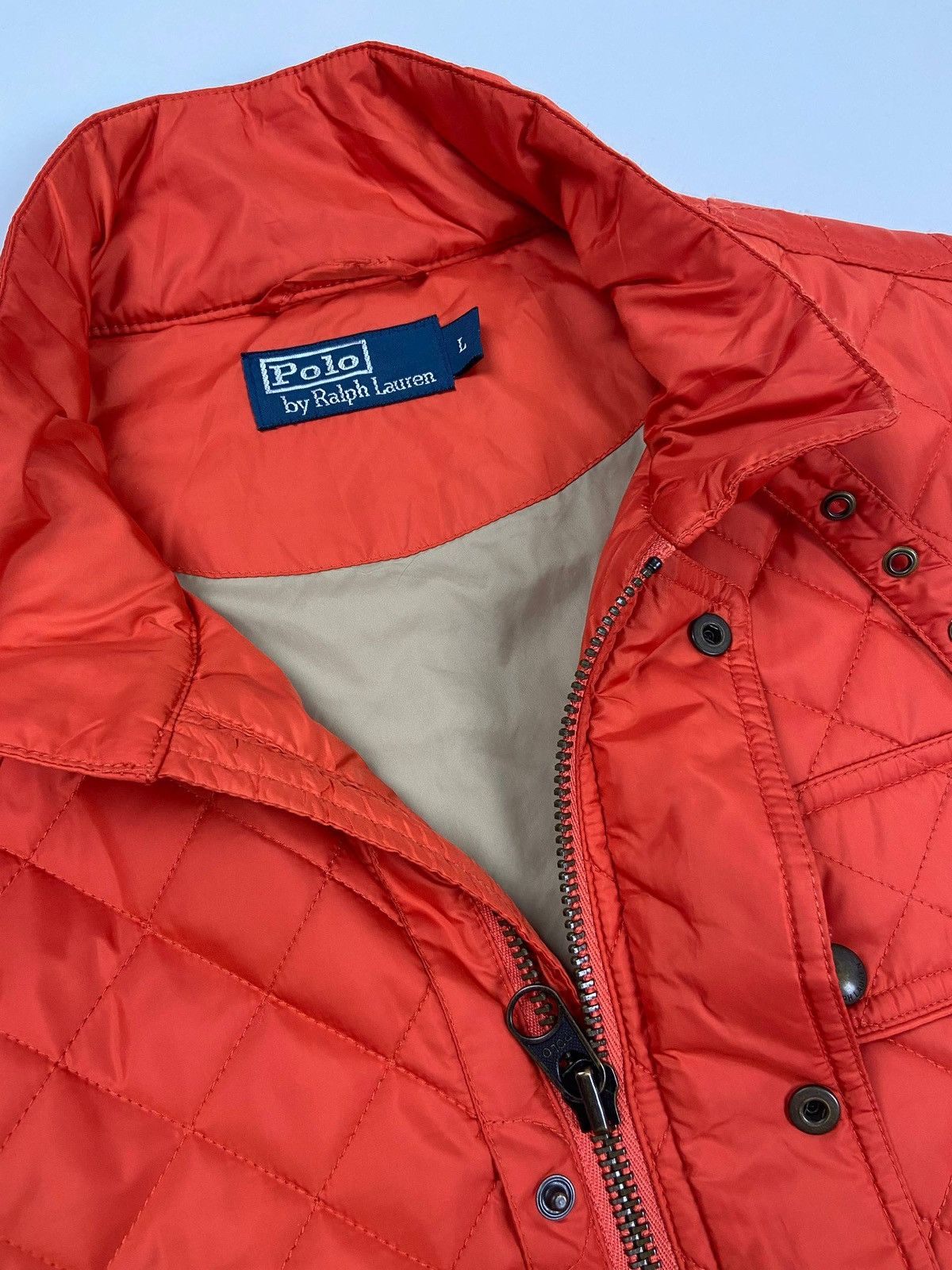 Polo Ralph Lauren Quilted Jacket Orange Lightweight Field Coat L Snap Zip Rare Size US L / EU 52-54 / 3 - 12 Thumbnail