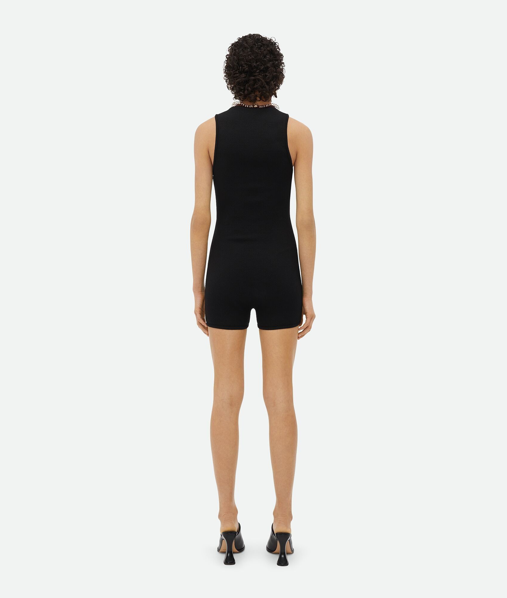 Bottega Veneta o1bcso1str0725 Textured Nylon Bodysuit in Black Size S / US 4 / IT 40 - 3 Thumbnail