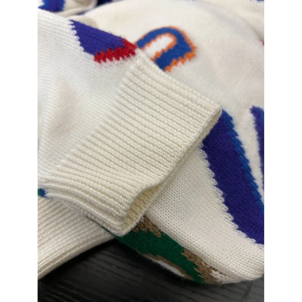 Louis Vuitton White wool sweater with NBA Size US XL / EU 56 / 4 - 5 Thumbnail
