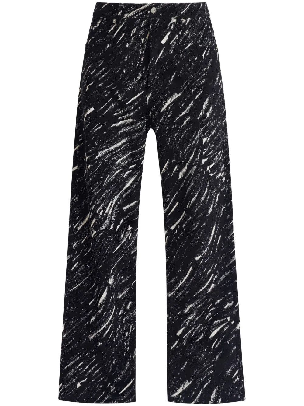 Marni o1w1db11125 Flocked Wide-Leg Jeans in Black Size US 34 / EU 50 - 1 Thumbnail