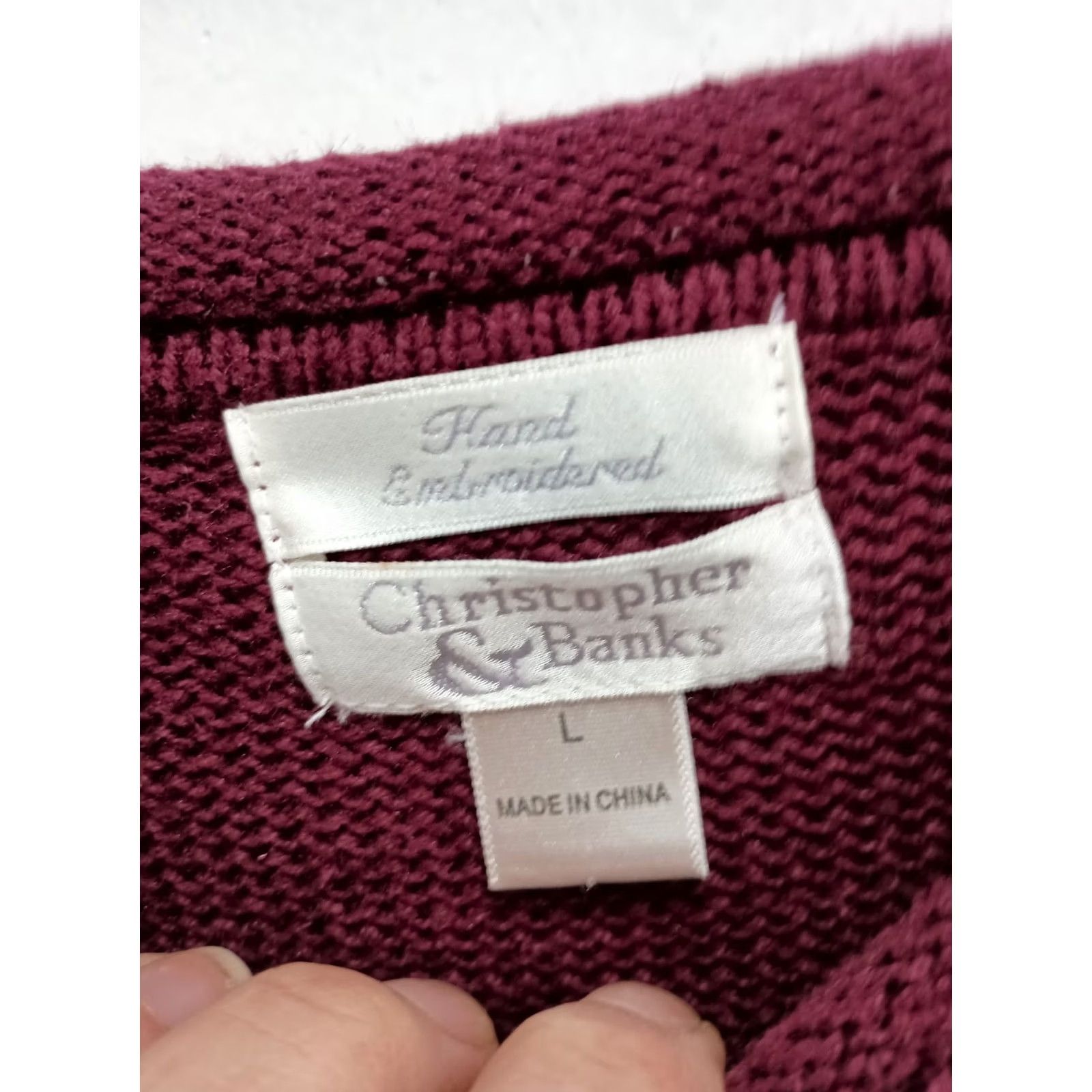 Vintage VINTAGE Christopher & Banks Sweater Womens Large Red Emnroidered Grandma VTG 90s Bird Size L / US 10 / IT 46 - 6 Thumbnail